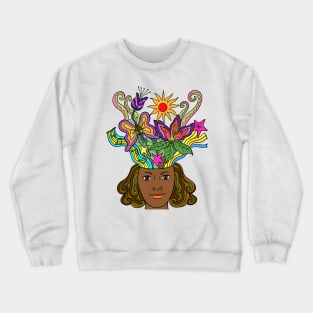 Creative Beautiful Mind Fantasy African Woman Crewneck Sweatshirt